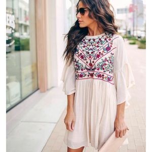 Vici embroidered boho dress